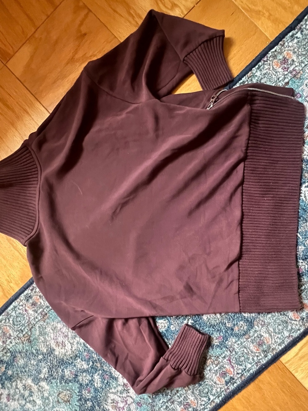 Varley Chocolate Brown Wide-Leg Lounge Pants pullover set doublesoft xs relaxed - Picture 7 of 16